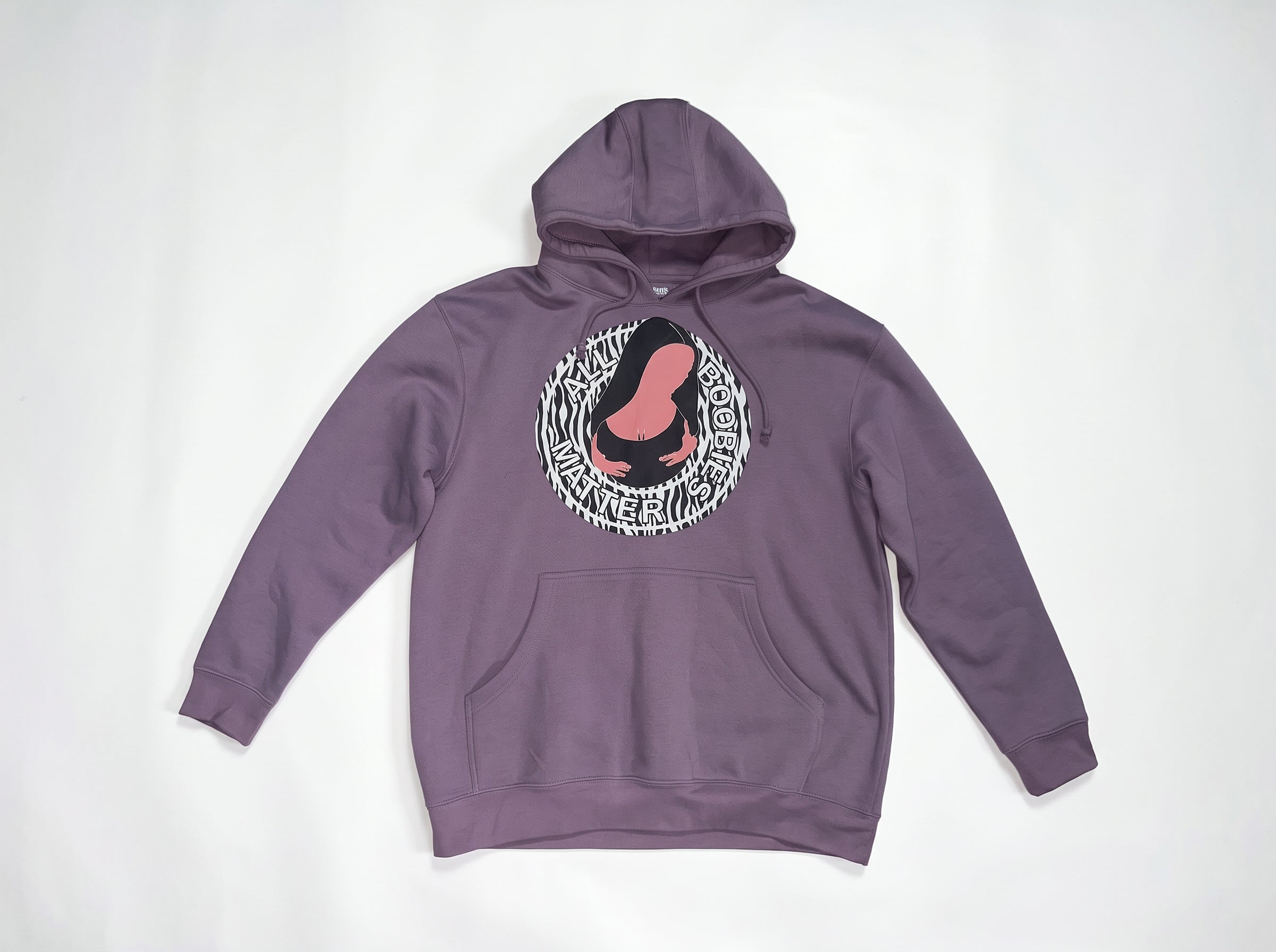 "All Boobies Matter Heavyweight Pullover Hoodie – Purple Zebra