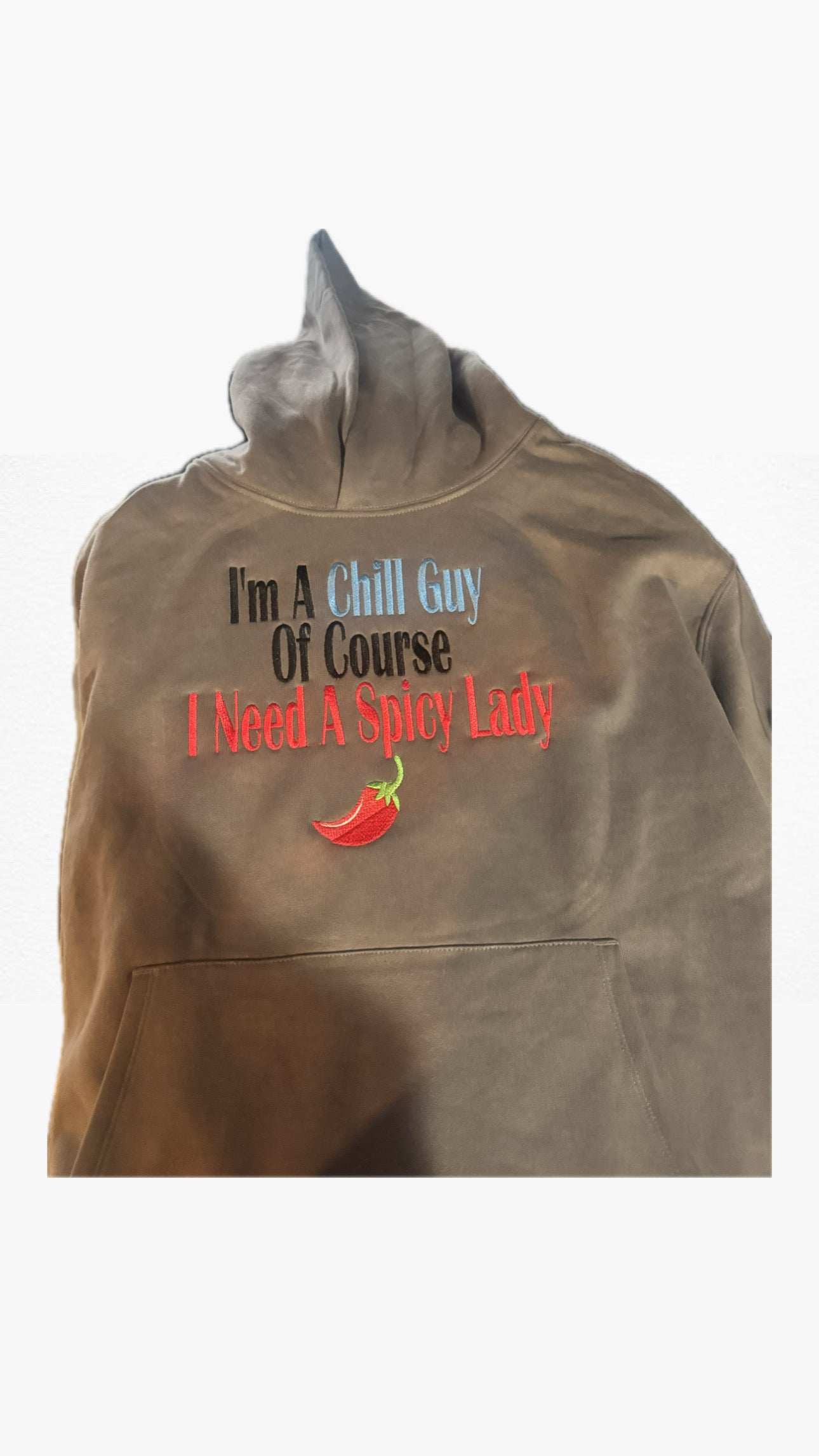 "Chill Guy Needs Spicy Lady Men's Asphalt Heavyweight Pullover Hoodie – Cozy, Bold & Stylish Sweatshirt"