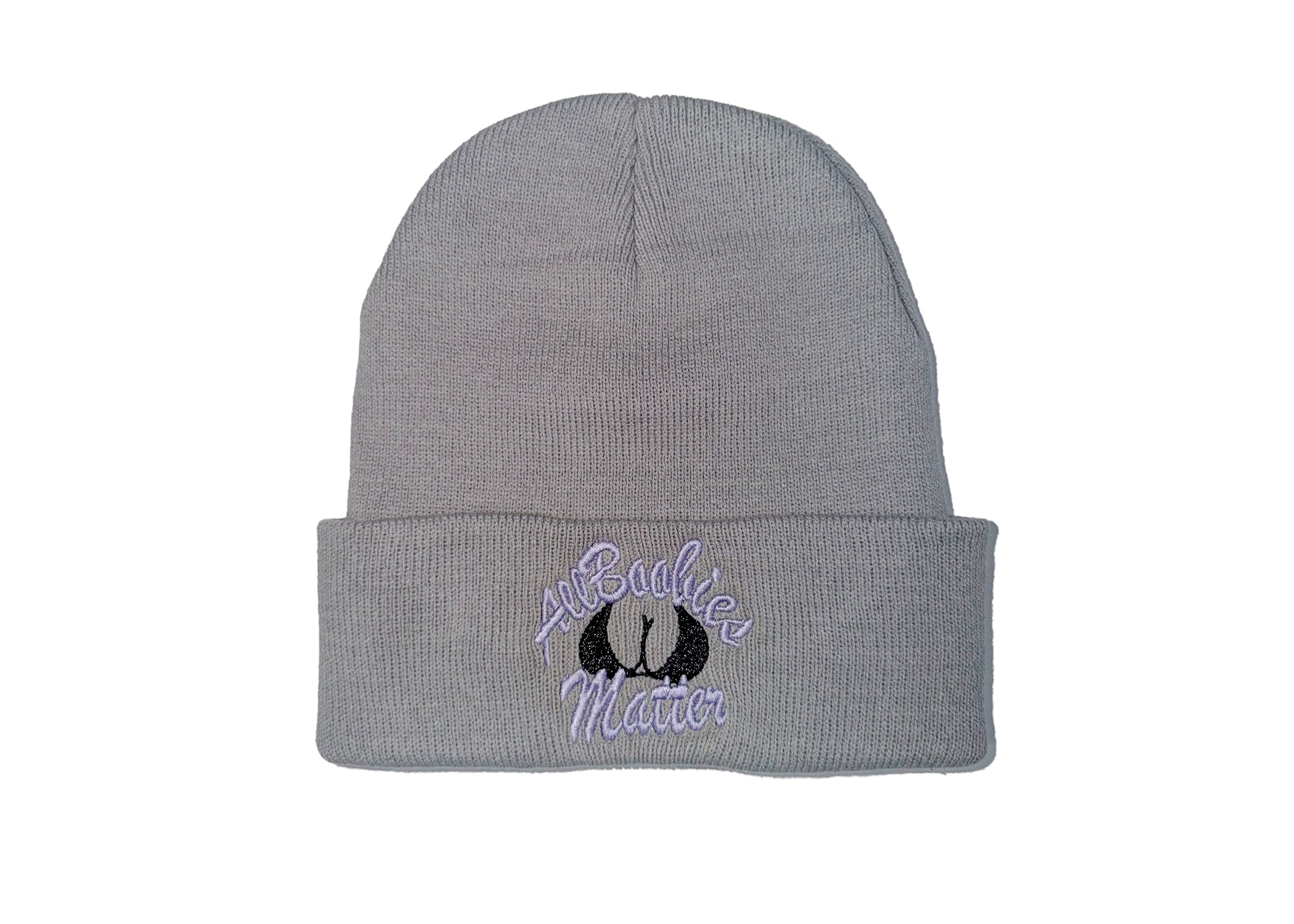 All Boobies Matter Beanie Cap - "LIGHT GREY"