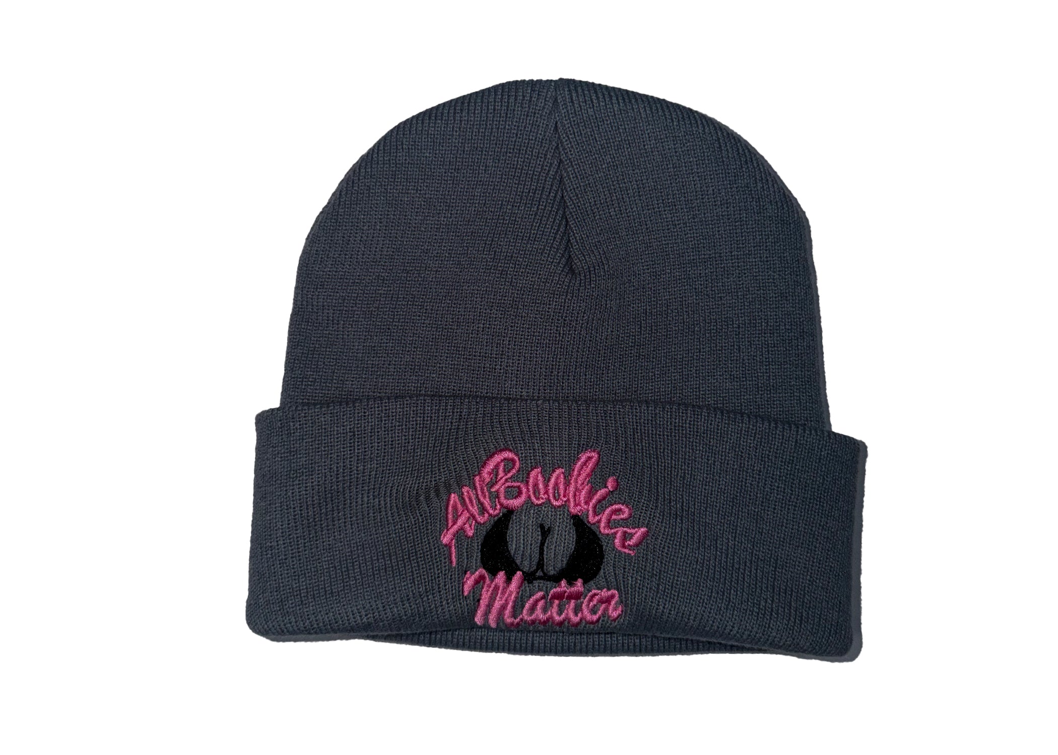 All Boobies Matter Beanie Cap - "HEATHER GREY"