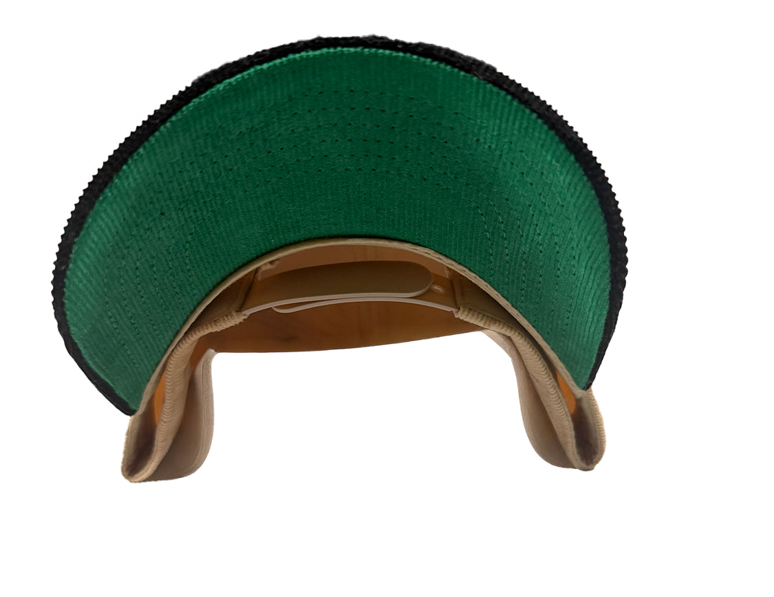 "All Boobies Matter Corduroy 5-Panel Hat – Black & Cream K-Frame Cap"