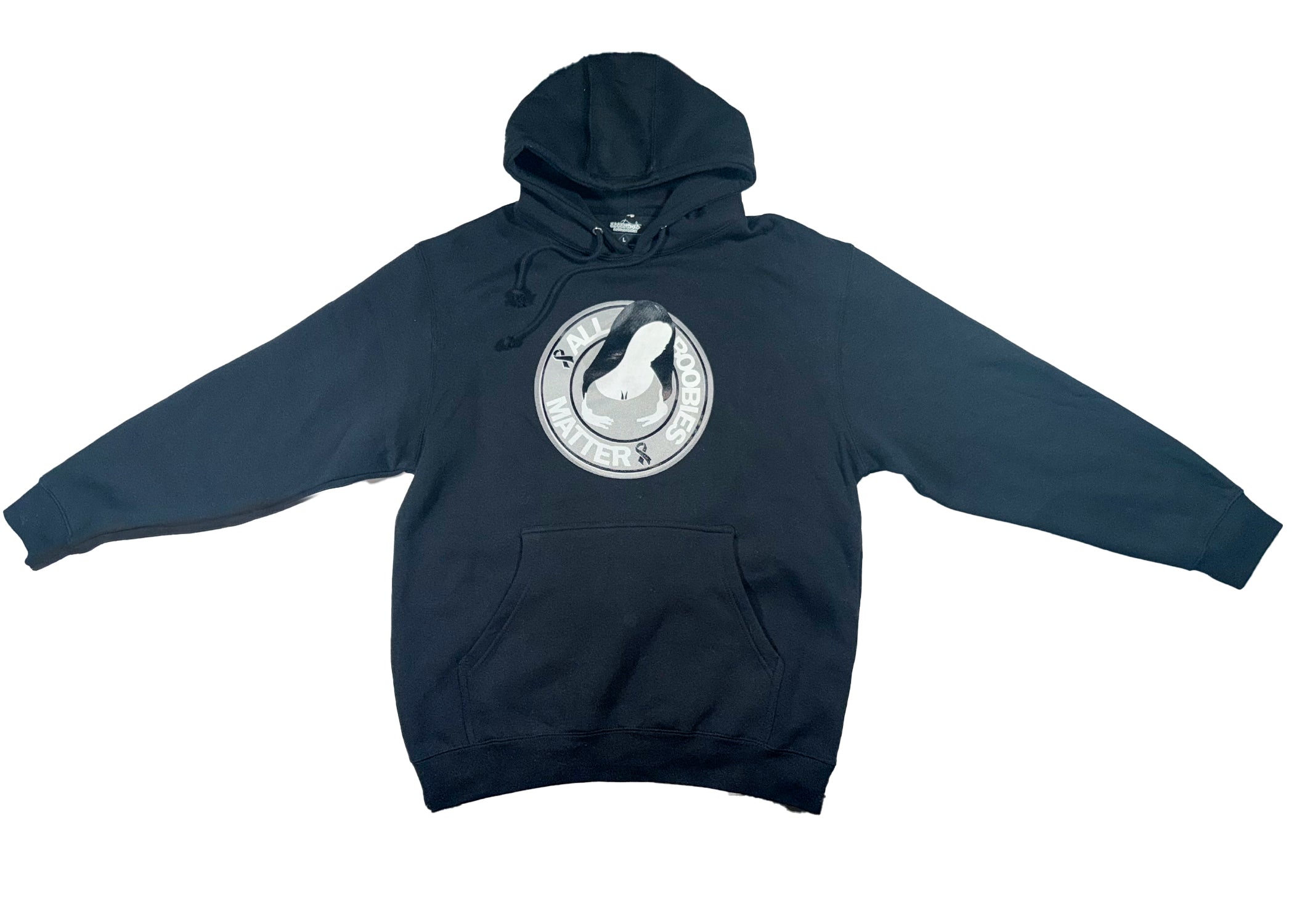 "All Boobies Matter Heavyweight Pullover Hoodie – BLACK & GREY