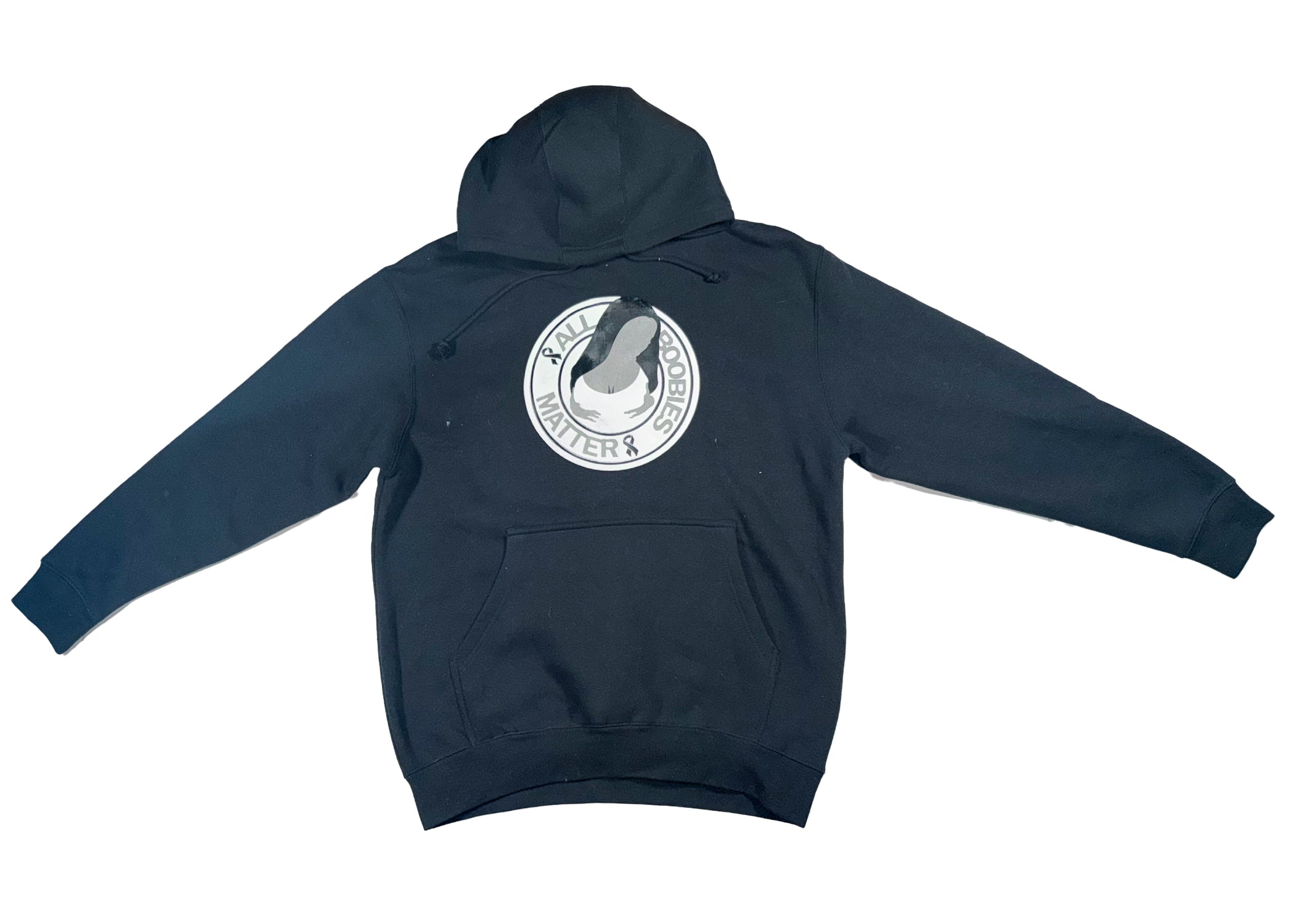 "All Boobies Matter Heavyweight Pullover Hoodie – BLACK, WHITE & REFELCTIVE GREY