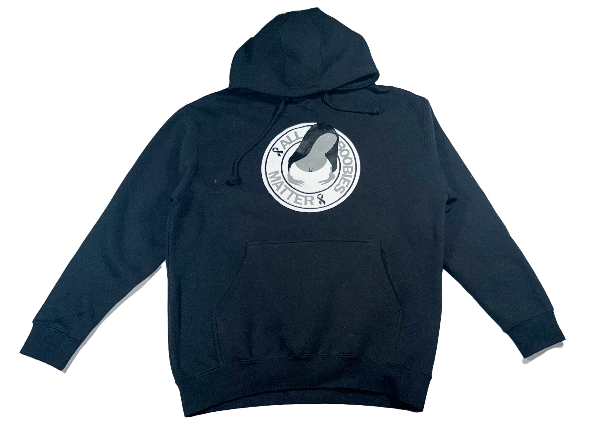 "All Boobies Matter Heavyweight Pullover Hoodie – BLACK, WHITE & REFELCTIVE GREY