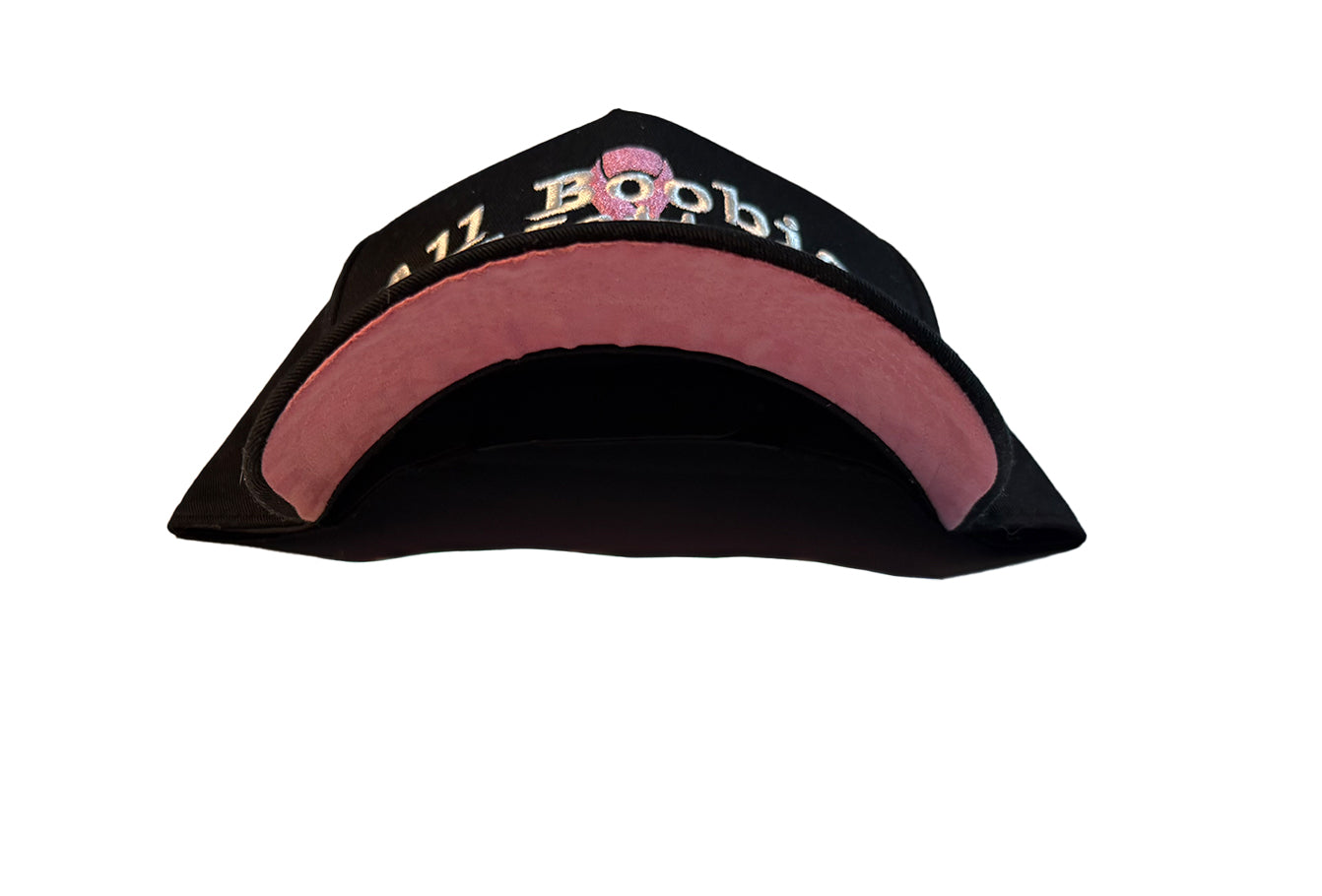 "All Boobies Matter 5-Panel Hat – Black with Pink Brim K-Frame Cap"