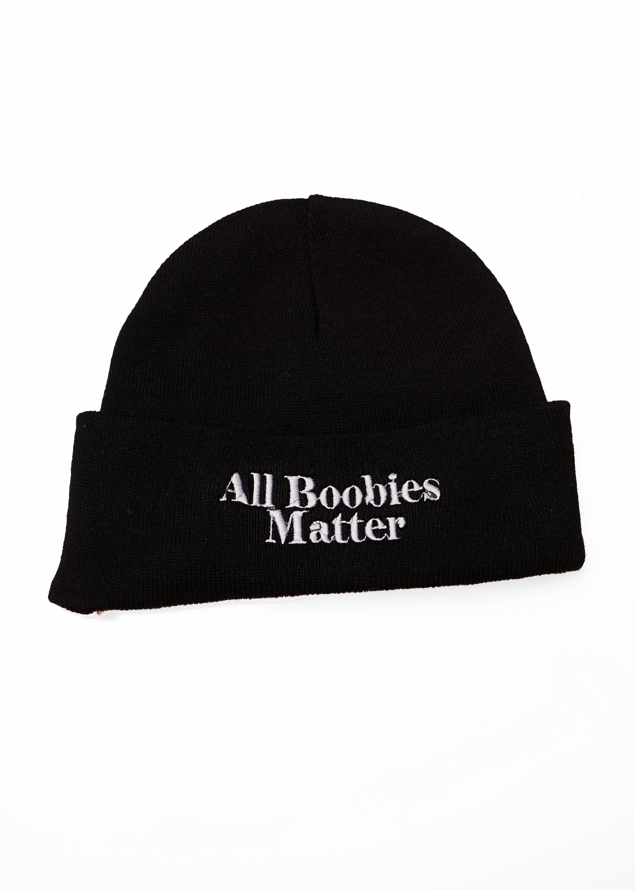 "All Boobies Matter ABM Satin Beanies”