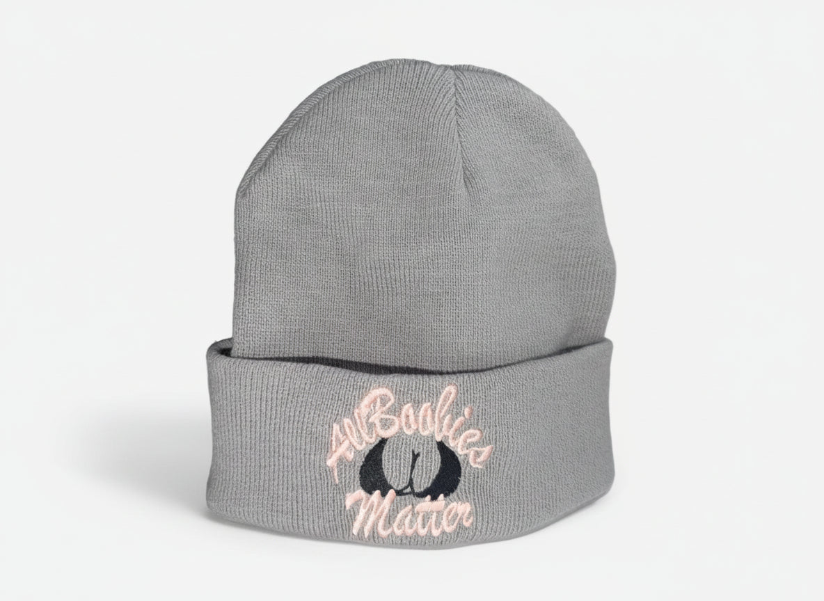 All Boobies Matter Beanie Cap "LIGHTGREY" - "PASTEL PACK"