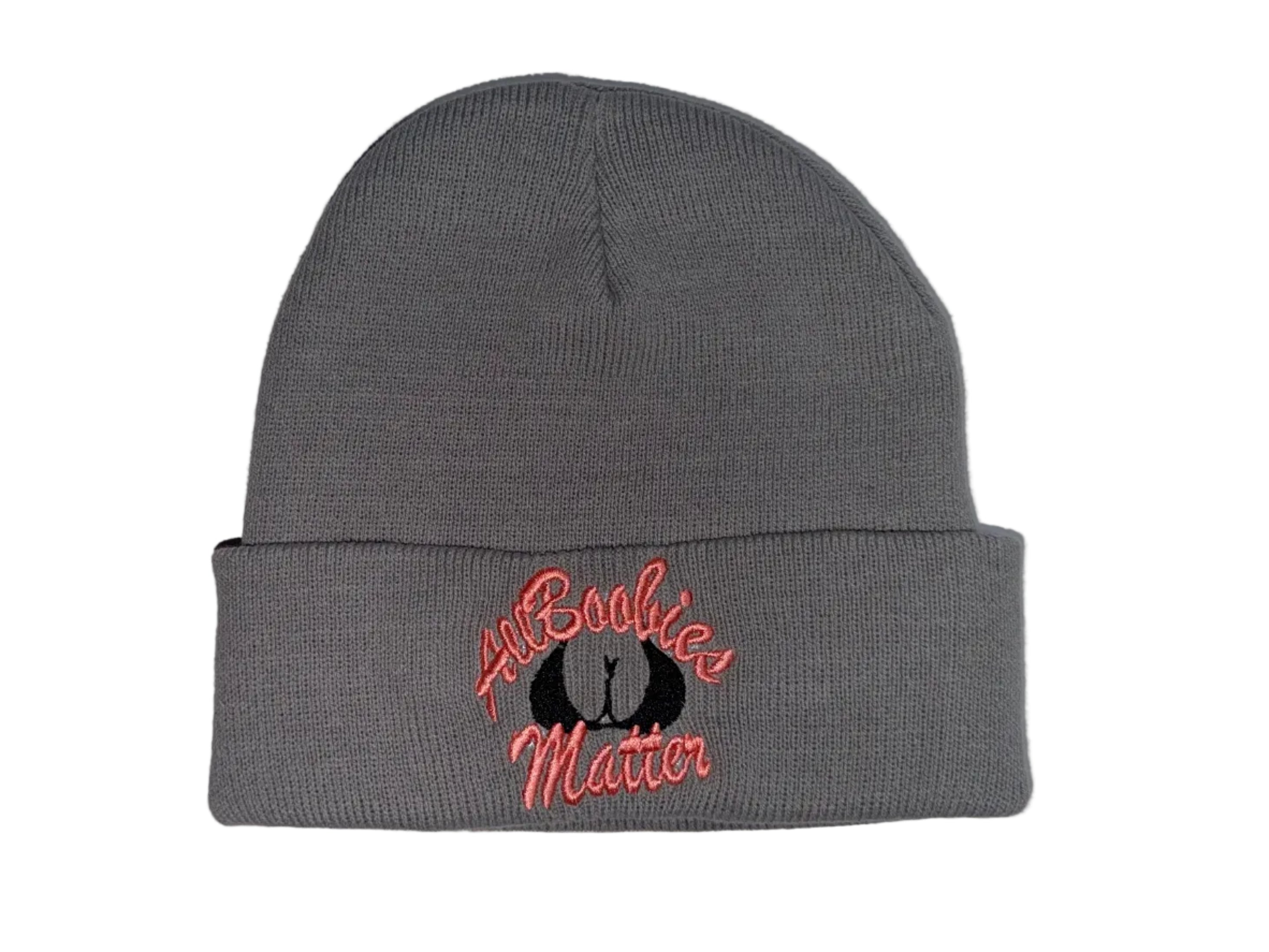 All Boobies Matter Beanie Cap "LIGHTGREY" - "PASTEL PACK"