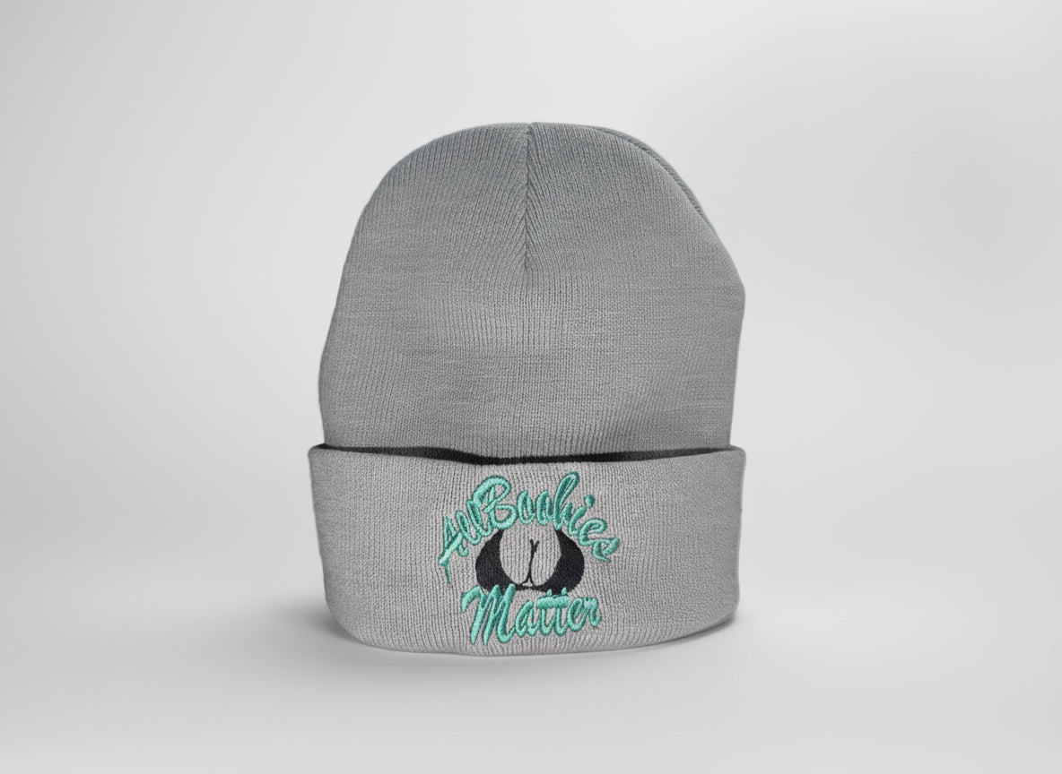 All Boobies Matter Beanie Cap "LIGHTGREY" - "PASTEL PACK"