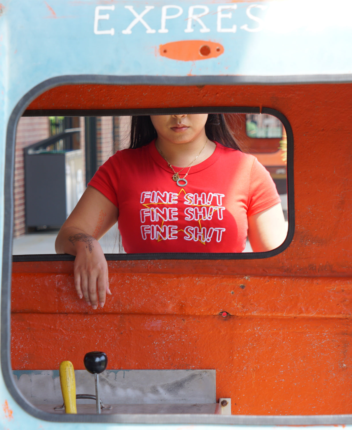 Fine Sh!t Star Women's Micro Rib Baby Tee – Trendy, Soft & Stylish Graphic T-Shirt"