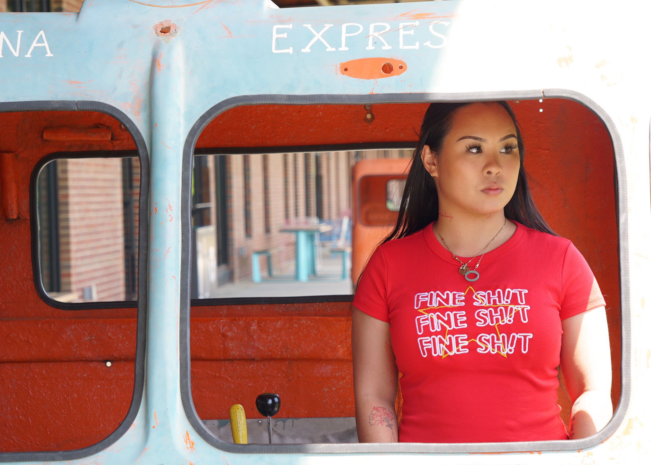 Fine Sh!t Star Women's Micro Rib Baby Tee – Trendy, Soft & Stylish Graphic T-Shirt"