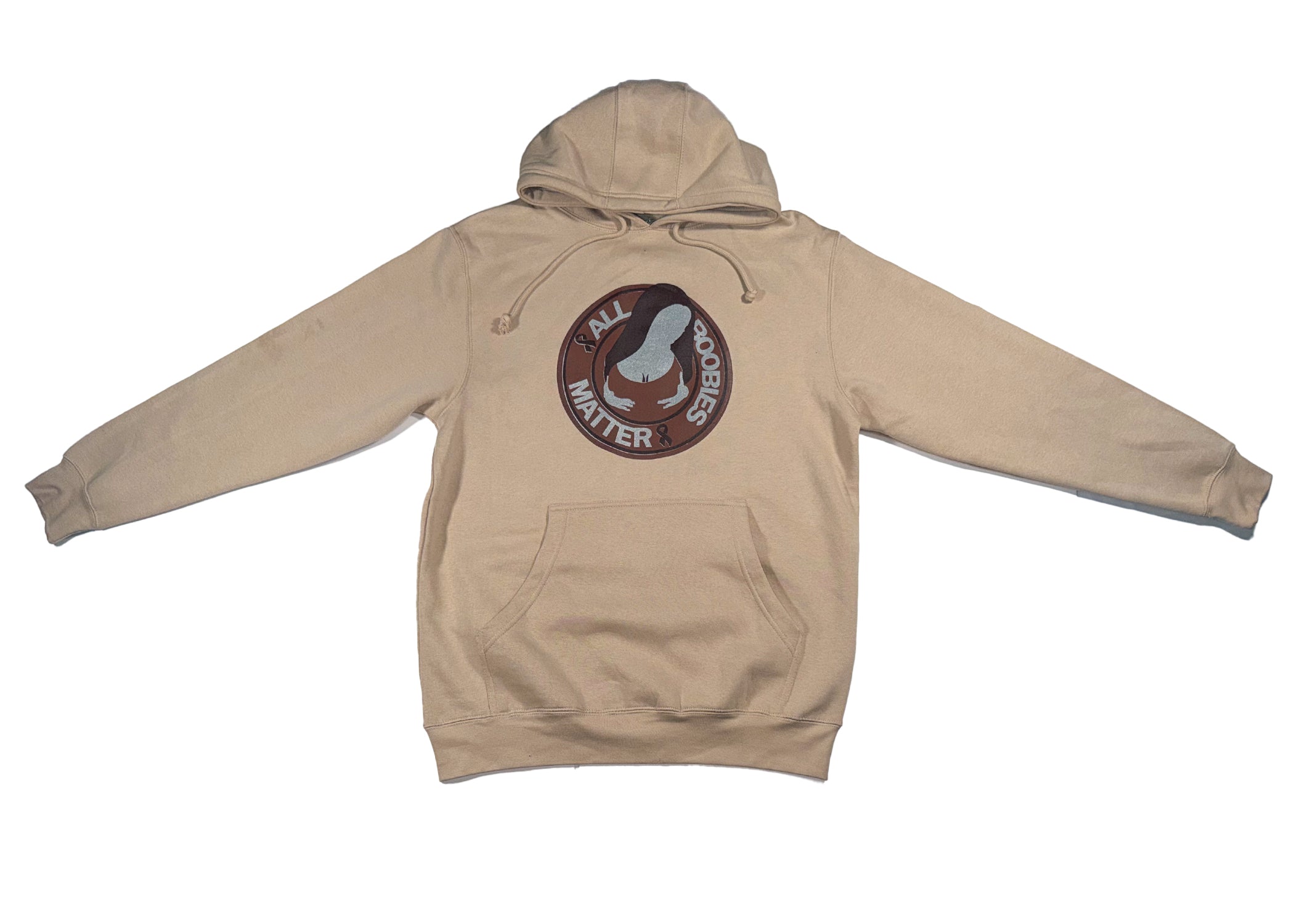 "All Boobies Matter Heavyweight Pullover Hoodie – TAN, BROWN, REFLECTIVE GREY
