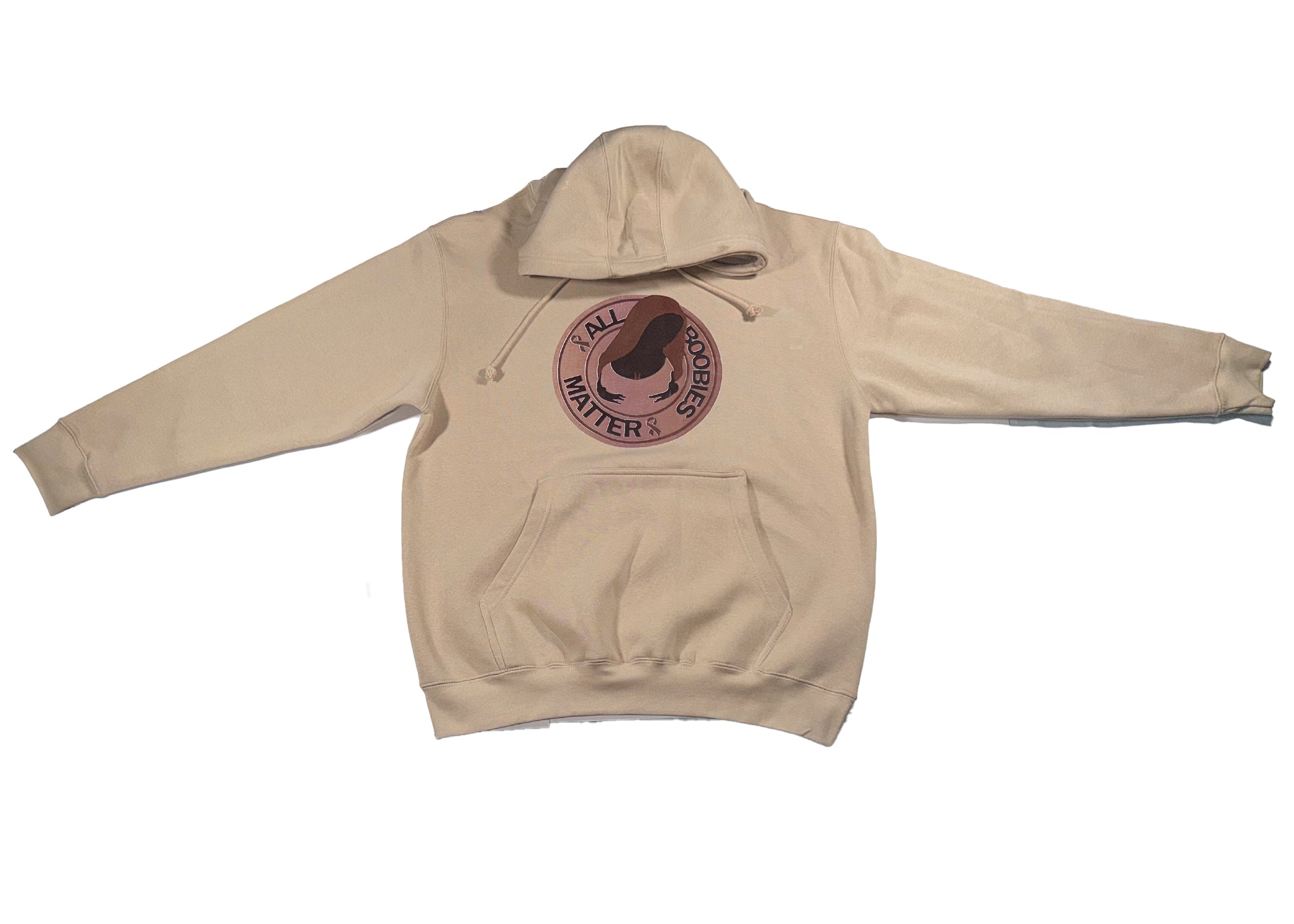 "All Boobies Matter Heavyweight Pullover Hoodie – TAN & BROWN