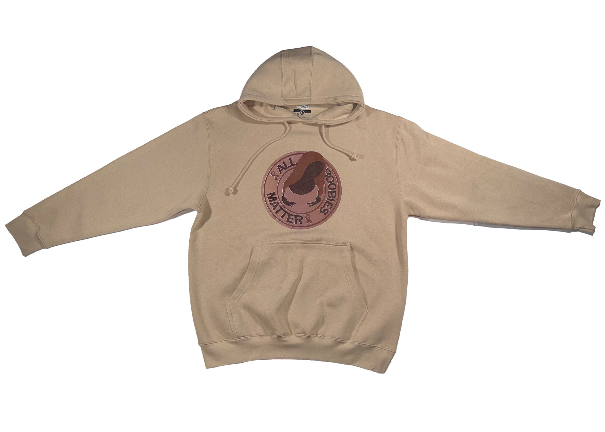 "All Boobies Matter Heavyweight Pullover Hoodie – TAN & BROWN